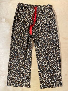 Mix & Co. Leopard Print Pajama Pants with Red Drawstring Large (RZ)
